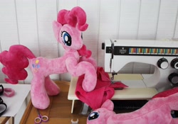 Size: 4536x3168 | Tagged: safe, artist:sirdragonlance, pinkie pie, irl, photo, plushie, sewing machine, xk-class end-of-the-world scenario