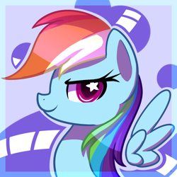 Size: 1000x1000 | Tagged: safe, artist:puetsua, derpibooru import, rainbow dash, pegasus, pony, solo, wingding eyes