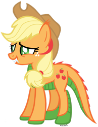 Size: 787x1016 | Tagged: safe, artist:missitofu, artist:xpesifeindx, applejack, dracony, earth pony, hybrid, pony, missitofu, simple background, solo