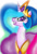 Size: 382x564 | Tagged: safe, artist:alia-star, princess celestia, alicorn, pony, angry, female, horn, mare, multicolored mane, solo, white coat