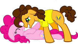 Size: 923x523 | Tagged: safe, artist:littlecloudie, cheese sandwich, pinkie pie, earth pony, pony, cheesepie, cute, female, male, shipping, straight