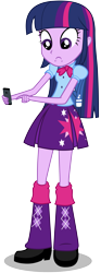 Size: 5000x13500 | Tagged: safe, artist:caliazian, derpibooru import, twilight sparkle, equestria girls, .ai available, absurd resolution, backpack, clothes, iphone, iphone 5, phone, simple background, smartphone, solo, transparent background, vector