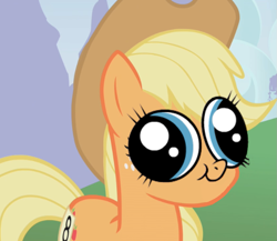 Size: 995x864 | Tagged: safe, edit, applejack, earth pony, pony, female, hey you, mare, solo