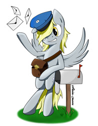 Size: 780x1000 | Tagged: safe, artist:stein-more, derpy hooves, pegasus, pony, female, mail, mailbox, mare, solo