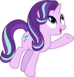 Size: 5311x5563 | Tagged: safe, artist:sinkbon, starlight glimmer, pony, unicorn, to change a changeling, absurd resolution, female, looking up, mare, pointing, simple background, smiling, solo, transparent background, vector