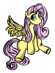 Size: 1780x2346 | Tagged: safe, artist:dazecase, fluttershy, pegasus, pony, female, mare, pink mane, solo, yellow coat