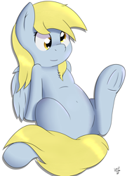 Size: 1658x2285 | Tagged: safe, artist:void236, edit, derpy hooves, pegasus, pony, cute, female, mare, sfw edit, smiling, solo, underhoof