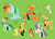 Size: 1023x740 | Tagged: safe, artist:29axa, derpibooru import, apple bloom, applejack, applejack (male), big macintosh, macareina, prince blueblood, princess bluebelle, rainbow dash, rarity, earth pony, parasprite, pegasus, pony, unicorn, japanese, mirror, rule 63