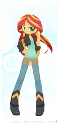 Size: 469x1000 | Tagged: safe, artist:howxu, sunset shimmer, equestria girls, rainbow rocks, cropped, cute, shimmerbetes, simple background