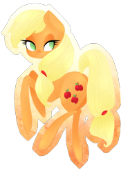 Size: 2096x3000 | Tagged: safe, artist:grandifloru, applejack, earth pony, pony, female, looking back, mare, solo