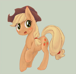 Size: 800x774 | Tagged: safe, artist:yachimata, applejack, earth pony, pony, pixiv, simple background, solo