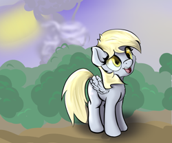 Size: 1200x1000 | Tagged: safe, artist:klemm, derpy hooves, pegasus, pony, cute, derpabetes, female, mare, newbie artist training grounds, smiling, solo, standing