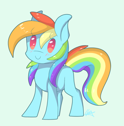 Size: 1240x1262 | Tagged: safe, artist:snowsky-s, derpibooru import, rainbow dash, pegasus, pony, female, mare, simple background, solo