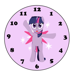 Size: 800x800 | Tagged: safe, artist:flutterluv, derpibooru import, twilight sparkle, clock, solo