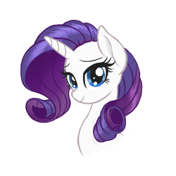 Size: 1000x1000 | Tagged: safe, artist:lemon, rarity, pony, unicorn, bust, looking at you, portrait, simple background, smiling, solo, white background