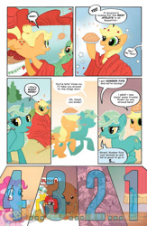 Size: 900x1384 | Tagged: safe, artist:carla speed mcneil, idw, applejack, pinkie pie, vermouth roux, earth pony, pony, spoiler:comic, spoiler:comicff01, big angie, bindi, idw advertisement, preview