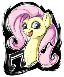 Size: 1068x1280 | Tagged: safe, artist:blindcoyote, fluttershy, pegasus, pony, female, mare, singing, solo