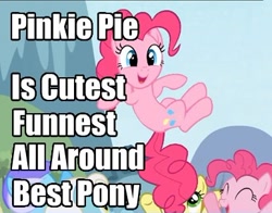 Size: 386x303 | Tagged: safe, edit, edited screencap, screencap, carrot top, diamond mint, golden harvest, pinkie pie, serena, earth pony, pony, artifact, best pony, image macro, meme, self ponidox