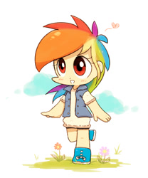 Size: 1000x1200 | Tagged: safe, artist:joycall6, derpibooru import, rainbow dash, human, chibi, cute, flower, heart, humanized, solo