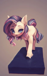 Size: 1200x1920 | Tagged: safe, artist:frali, rarity, pony, unicorn, alternate color palette, alternate hairstyle, beautiful, bedroom eyes, ear fluff, hooves, looking at you, mat, perspective, plank, realistic, reflection, rubber, solo, unshorn fetlocks, walking