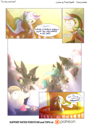 Size: 2480x3496 | Tagged: safe, artist:tofutiles, princess celestia, alicorn, pony, burning, comic, patreon, sun work