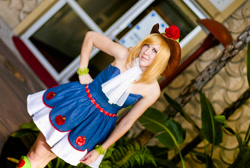 Size: 1716x1152 | Tagged: safe, artist:nyunyucosplay, applejack, human, equestria girls, ala 2014, anime los angeles, convention, cosplay, fall formal outfits, irl, irl human, photo, solo