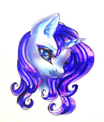 Size: 702x828 | Tagged: safe, artist:stc3000, rarity, pony, unicorn, bust, mane six, markers, portrait, solo, traditional art