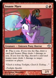 Size: 375x523 | Tagged: safe, artist:shirlendra, derpibooru import, edit, edited screencap, screencap, twilight sparkle, lesson zero, card, magic the gathering, trading card edit, twilight snapple