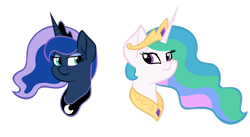 Size: 1024x560 | Tagged: safe, artist:frozenstar37615, princess celestia, princess luna, alicorn, pony, bust, portrait, sisters