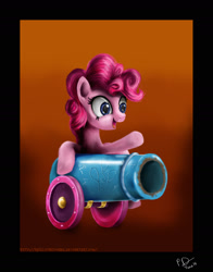 Size: 1206x1539 | Tagged: safe, artist:reillyington86, pinkie pie, earth pony, pony, cutie mark, party cannon, solo