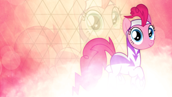 Size: 2560x1440 | Tagged: safe, artist:byteslice, artist:rdbrony16, edit, fili-second, pinkie pie, earth pony, pony, power ponies (episode), clothes, costume, female, mare, power ponies, solo, vector, wallpaper