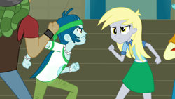 Size: 1920x1080 | Tagged: safe, screencap, brawly beats, captain planet, derpy hooves, sandalwood, equestria girls, rainbow rocks