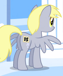 Size: 344x411 | Tagged: safe, screencap, derpy hooves, pegasus, pony, sonic rainboom (episode), cropped, female, mare, plot, solo