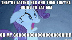 Size: 610x343 | Tagged: safe, screencap, rarity, pony, unicorn, image macro, meme, oh my god, troll 2