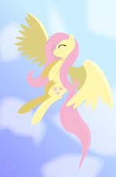 Size: 673x1024 | Tagged: safe, artist:necro1337, fluttershy, pegasus, pony, happy, solo