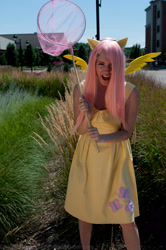 Size: 2848x4288 | Tagged: safe, artist:wirthfotos, fluttershy, human, clothes, cosplay, dress, irl, irl human, photo, solo