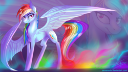 Size: 1920x1080 | Tagged: safe, artist:sevenada, derpibooru import, rainbow dash, pegasus, pony, solo, wallpaper