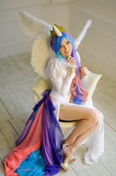 Size: 998x1500 | Tagged: safe, artist:neko-tin, princess celestia, human, cosplay, feet, irl, irl human, photo, toes