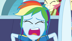 Size: 1920x1080 | Tagged: safe, derpibooru import, screencap, rainbow dash, roseluck, better together, equestria girls, rollercoaster of friendship, out of context, roller coaster, screaming, stop the ride