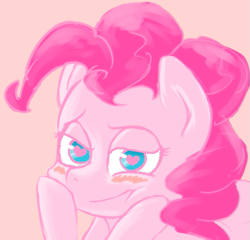 Size: 567x545 | Tagged: safe, artist:ab, pinkie pie, earth pony, pony, female, mare, pink coat, pink mane, simple background, solo