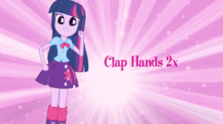Size: 638x354 | Tagged: safe, derpibooru import, twilight sparkle, equestria girls, animated, clapping, dancing, eg stomp, equestria girls prototype, solo, the eg stomp