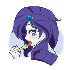 Size: 650x636 | Tagged: safe, artist:hirosi41, rarity, equestria girls, lollipop, pixiv, tongue out