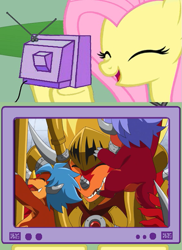 Size: 525x720 | Tagged: safe, fluttershy, pegasus, pony, babies, bushiroad, drum bunker dragon, exploitable meme, future card buddyfight, meme, obligatory pony, tv meme