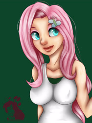 Size: 3000x4000 | Tagged: safe, artist:kdjade, fluttershy, human, absurd resolution, breasts, female, hootershy, humanized, solo