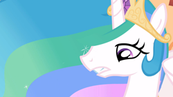 Size: 1366x768 | Tagged: safe, screencap, princess celestia, alicorn, pony, lesson zero, bust, ethereal mane, female, mare, portrait, solo