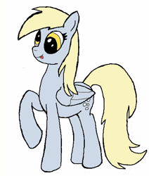 Size: 448x528 | Tagged: safe, artist:ponybytesketches, derpy hooves, pegasus, pony, female, mare, solo, tongue out