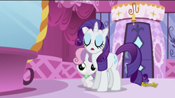 Size: 1920x1080 | Tagged: safe, screencap, rarity, sweetie belle, pony, unicorn, make new friends but keep discord, animation error