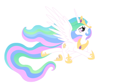 Size: 5211x3556 | Tagged: safe, artist:frostenstein, princess celestia, alicorn, pony, absurd resolution, female, mare, on side, simple background, solo, spread wings, transparent background, vector