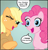 Size: 469x488 | Tagged: safe, edit, editor:wanderingpony, idw, applejack, pinkie pie, earth pony, pony, friends forever, spoiler:comicff01, comic, horrible, shopped