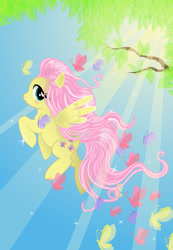 Size: 576x834 | Tagged: safe, artist:monsterswonderland, fluttershy, butterfly, pegasus, pony, female, mare, solo